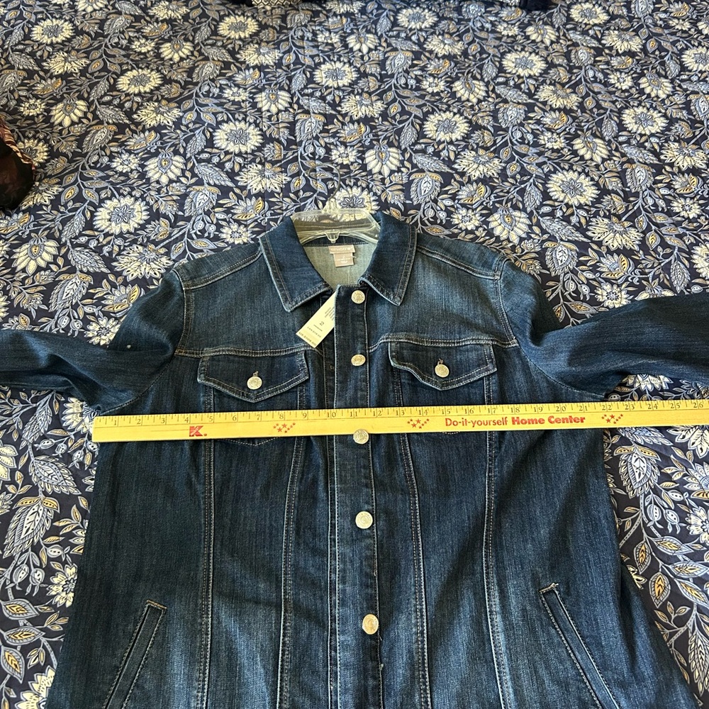 Chico’s Large Size 2 Blue Denim Jacket - Picture 6 of 11